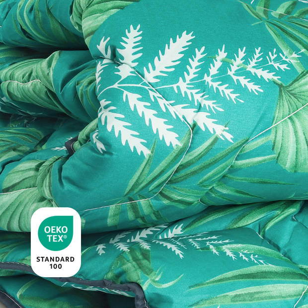 HappyBed Green leaves 140x220 - Wasbaar dekbed zonder overtrek - Bedrukt dekbed zonder hoes