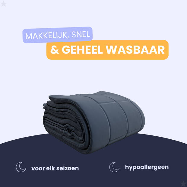 HappyBed Donkerblauw 240x220 - Wasbaar dekbed zonder overtrek - Bedrukt dekbed zonder hoes