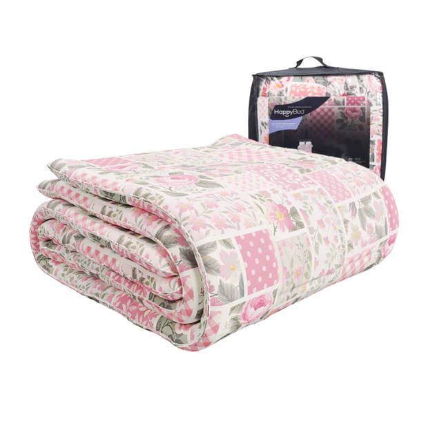 HappyBed Pinkpatch V2 200x220 - Wasbaar dekbed zonder overtrek - Bedrukt dekbed zonder hoes