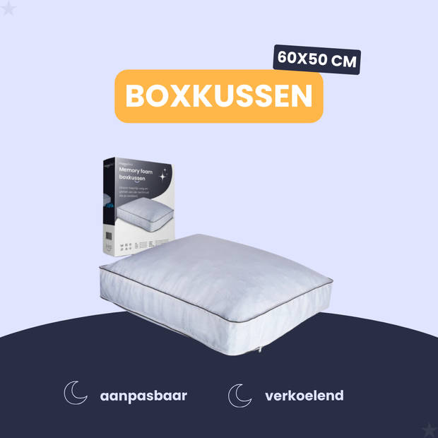 HappyBed Boxkussen 60x50 - Dreamboxpillow hoofdkussen - hoofdkussen nekklachten - Versnipperd traagschuim