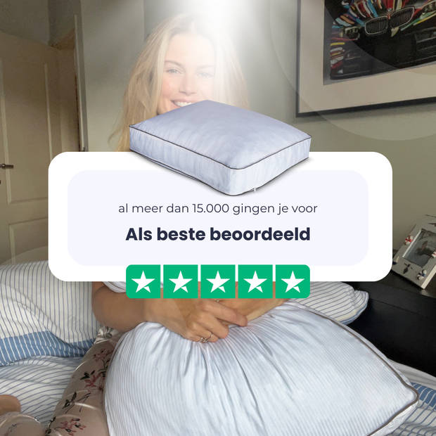 HappyBed Boxkussen 60x50 - Dreamboxpillow hoofdkussen - hoofdkussen nekklachten - Versnipperd traagschuim