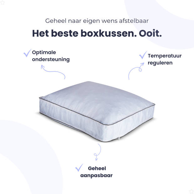 HappyBed Boxkussen 60x50 - Dreamboxpillow hoofdkussen - hoofdkussen nekklachten - Versnipperd traagschuim