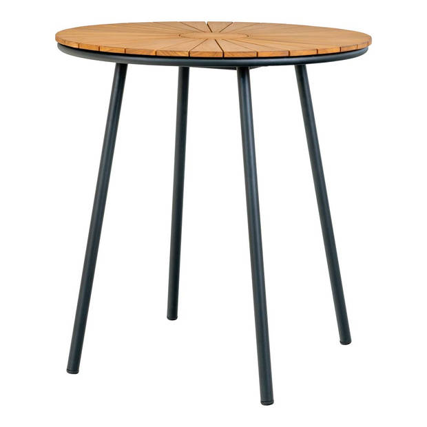 Cleveland café tafel Ø70cm buitenshuis teak,zwart.