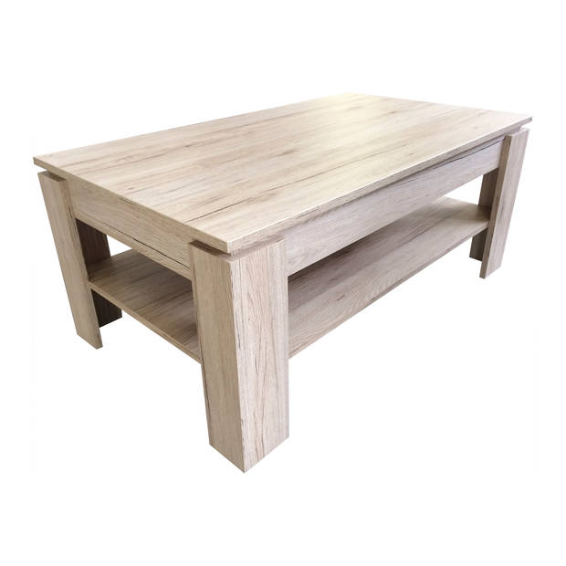 Aboma salontafel met 1 plank eiken decor.