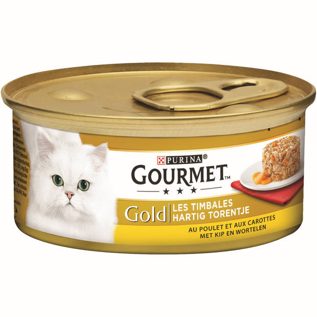 Gourmet - Gold hartig torentje met kip en wortelen 85g kattenvoer