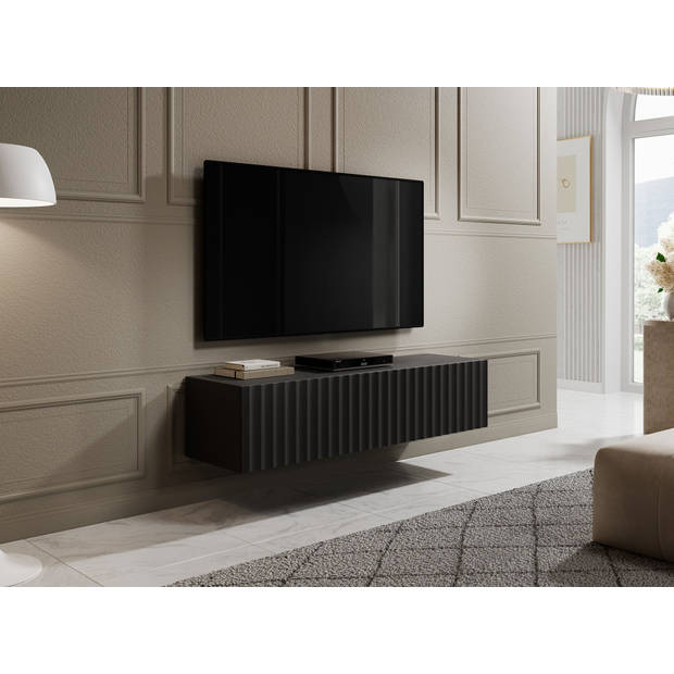 Meubella TV-Meubel William - Zwart - 150 cm