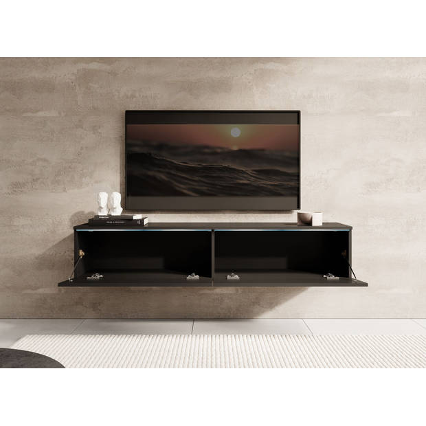 Meubella TV-Meubel Dixon - Zwart Visgraat - 140 cm