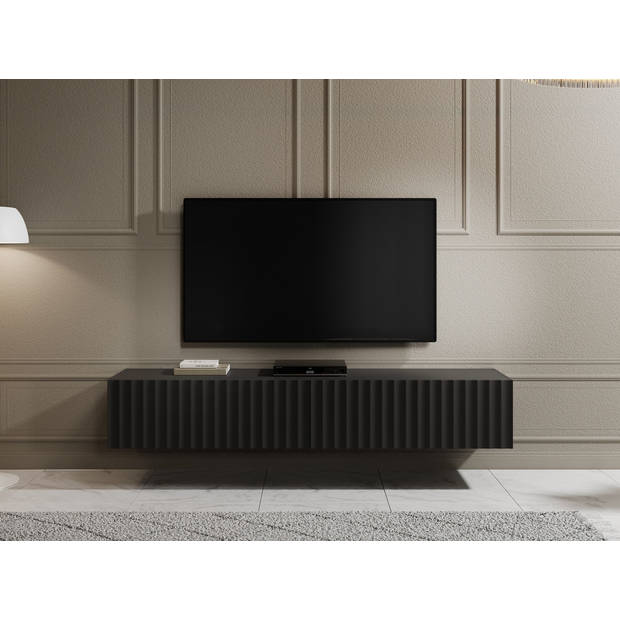 Meubella TV-Meubel William - Mat zwart - 200 cm