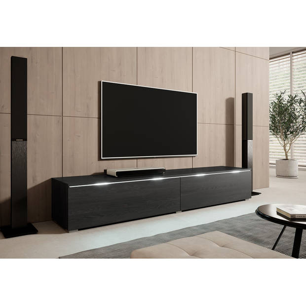 Meubella TV-Meubel Dixon - Zwart eiken - 180 cm