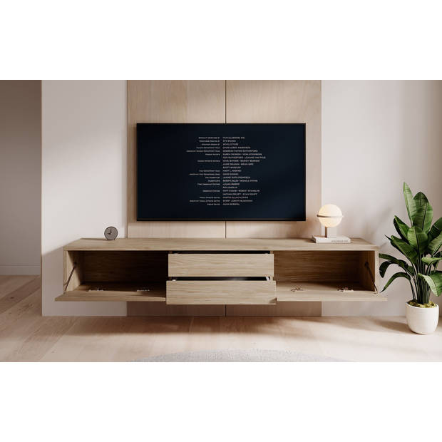 Meubella TV-Meubel Fortunato - Eiken - 180 cm - Met lades