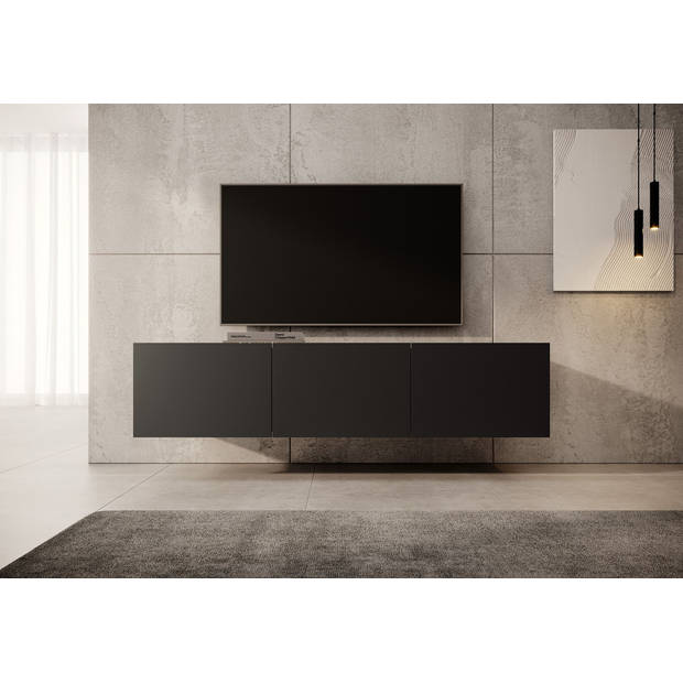 Meubella TV-Meubel Calabas - Mat Zwart - 150 cm