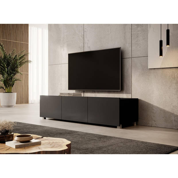 Meubella TV-Meubel Calabas - Mat Zwart - 150 cm