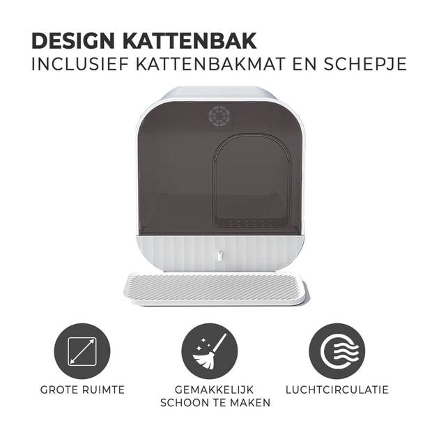 MaxxPet Kattenbak Design - Incl. lade en kattenbakmat - 43x42x40cm - Wit