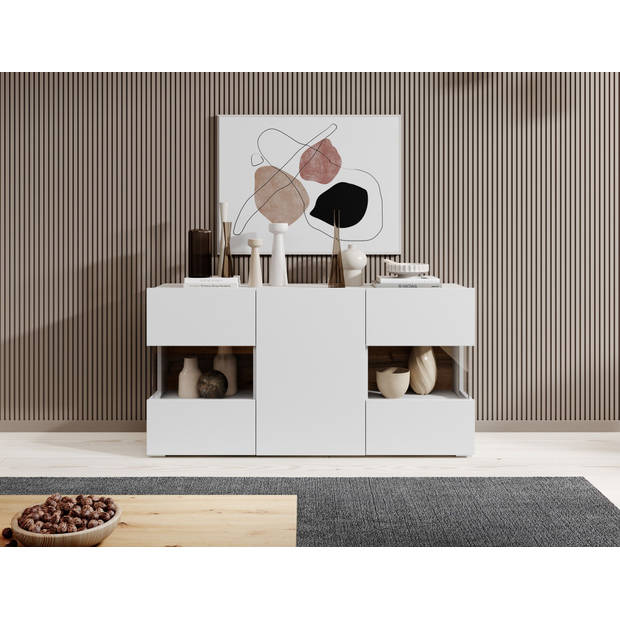 Meubella Dressoir Asilento - Mat wit - 120 cm