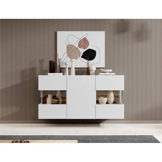 Meubella Dressoir Asilento - Mat wit - 120 cm