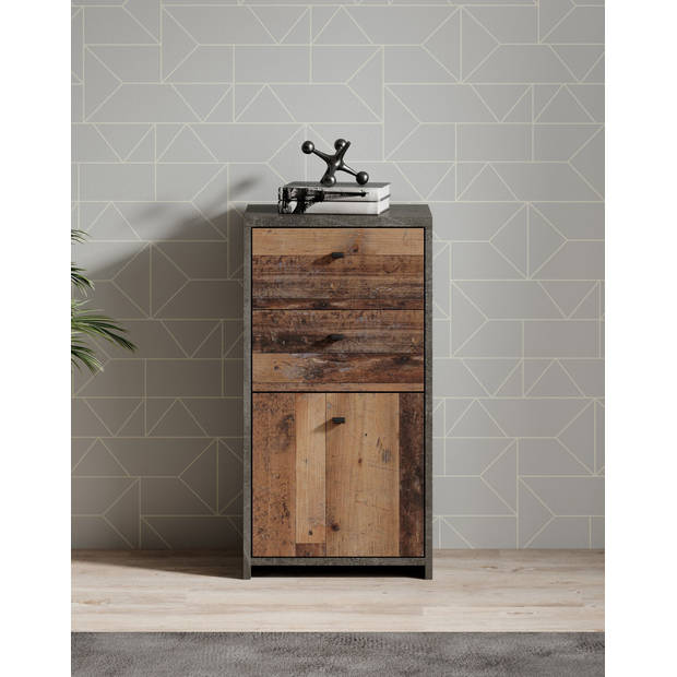 Meubella Dressoir Sahara - Old wood - Grijs - 40 cm