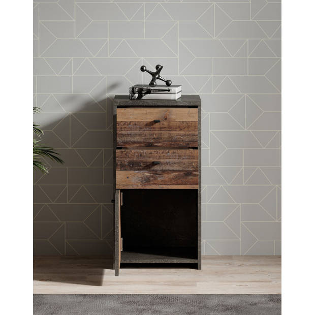 Meubella Dressoir Sahara - Old wood - Grijs - 40 cm