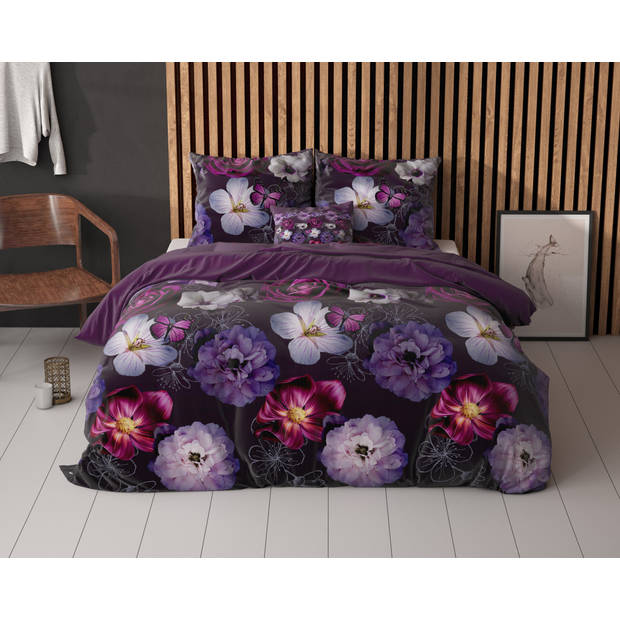 Sleeptime Magic Flower Dekbedovertrek - 140 x 200/220 + 1 60 x 70 cm kussensloop - Paars