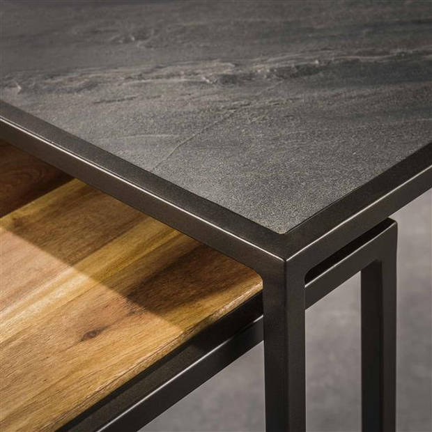 Hoyz Collection - Salontafel Slate Mix - Leisteen - Set van 2