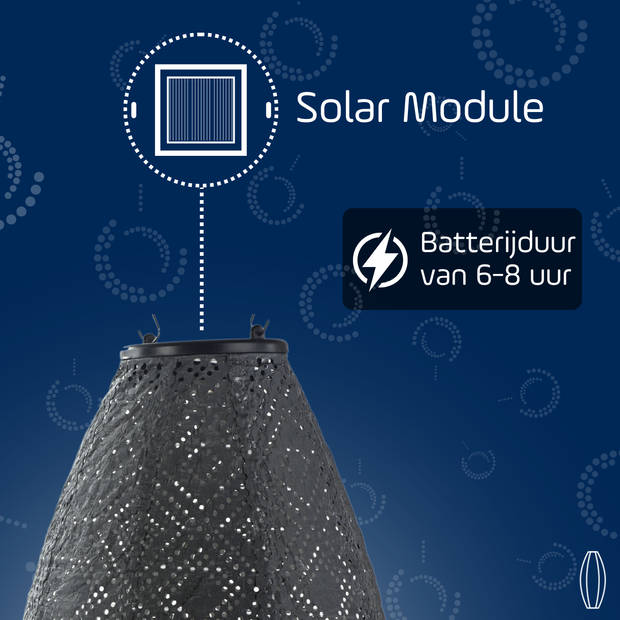 LUMIZ Solar tuinverlichting Mosaic Long Oval - 20 cm - Donker Grijs