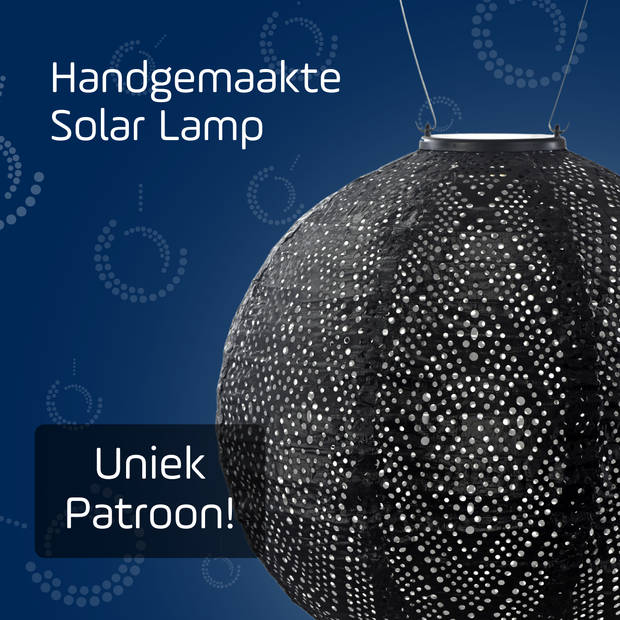 LUMIZ Solar tuinverlichting Ikat Rond - 30 cm - Zwart