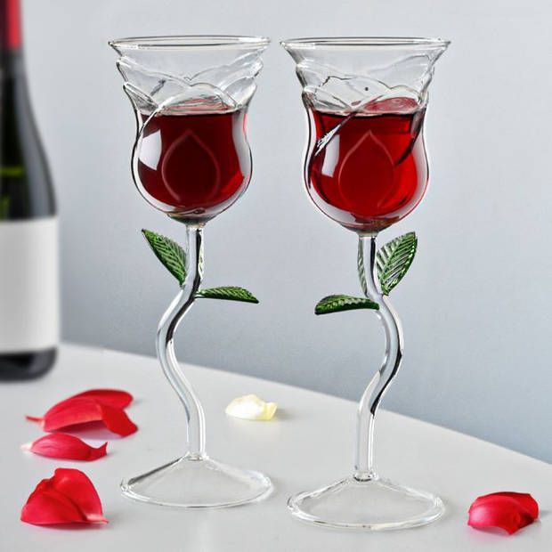 Rozen Wijnglazen - Rose Wine Glass Set