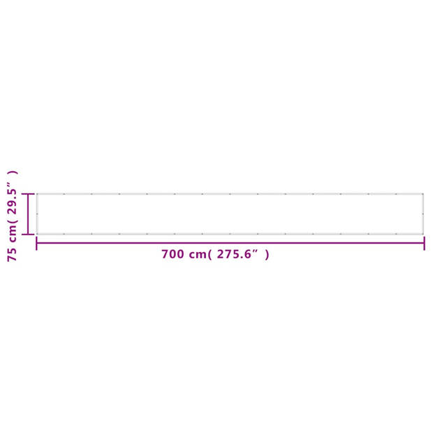 vidaXL Balkonscherm 75x700 cm 100% oxford polyester beige