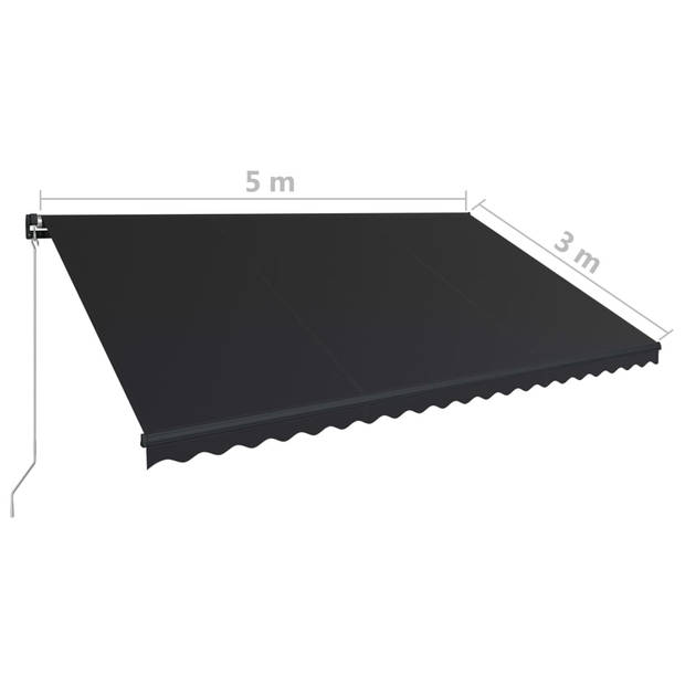 vidaXL Luifel handmatig uittrekbaar 500x300 cm antraciet