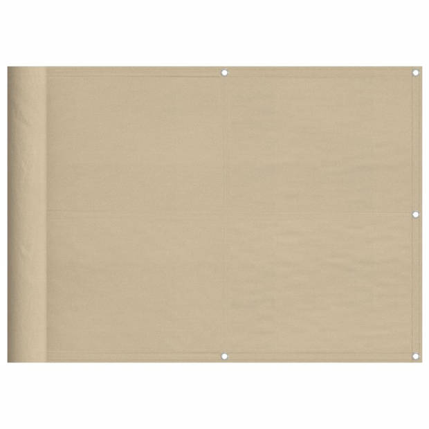 vidaXL Balkonscherm 75x700 cm 100% oxford polyester beige