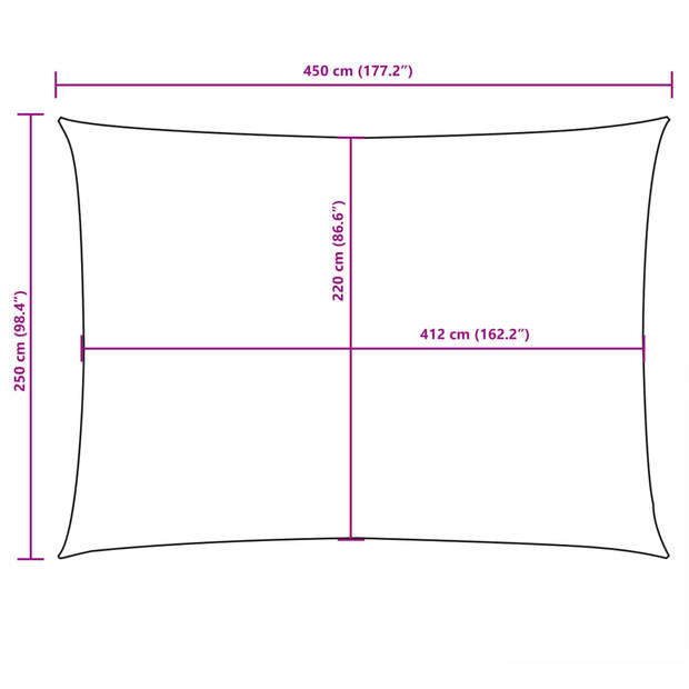 vidaXL Zonnescherm rechthoekig 2,5x4,5 m oxford stof crèmekleurig