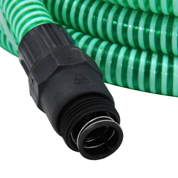 vidaXL Zuigslang met PVC koppelingen 1,1'' 7 m PVC groen