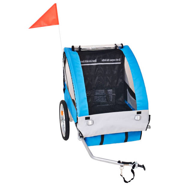 vidaXL Fietstrailer 30 kg grijs en blauw