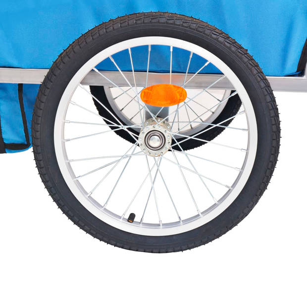 vidaXL Fietstrailer 30 kg grijs en blauw