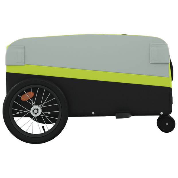 vidaXL Fietstrailer 45 kg ijzer zwart en groen