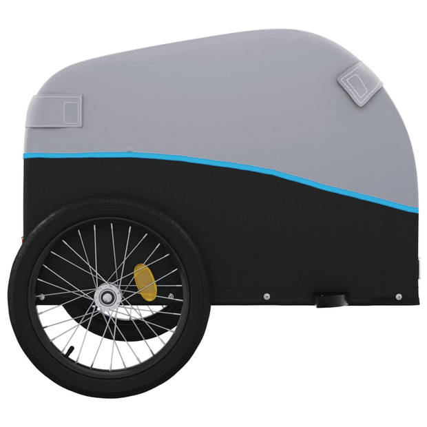 vidaXL Fietstrailer 30 kg ijzer zwart en blauw