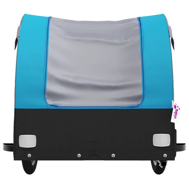 vidaXL Fietstrailer 45 kg ijzer zwart en blauw