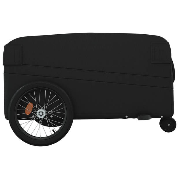 vidaXL Fietstrailer 45 kg ijzer zwart