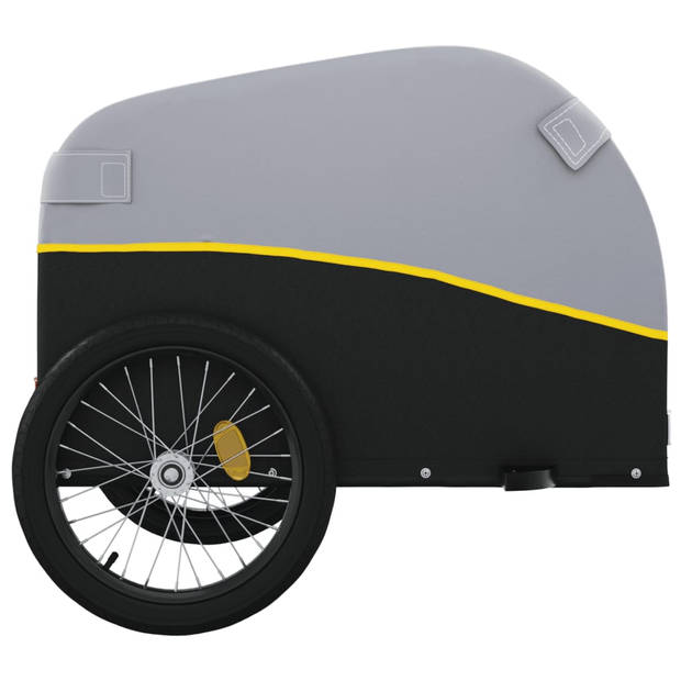 vidaXL Fietstrailer 30 kg ijzer zwart en geel