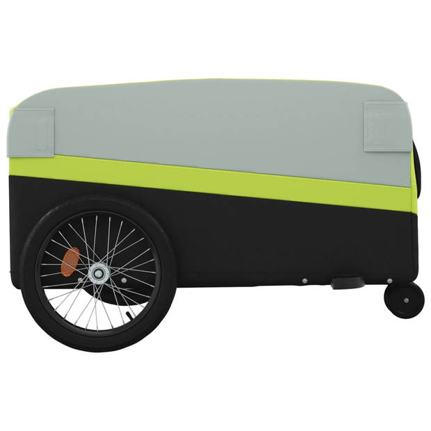 vidaXL Fietstrailer 45 kg ijzer zwart en groen