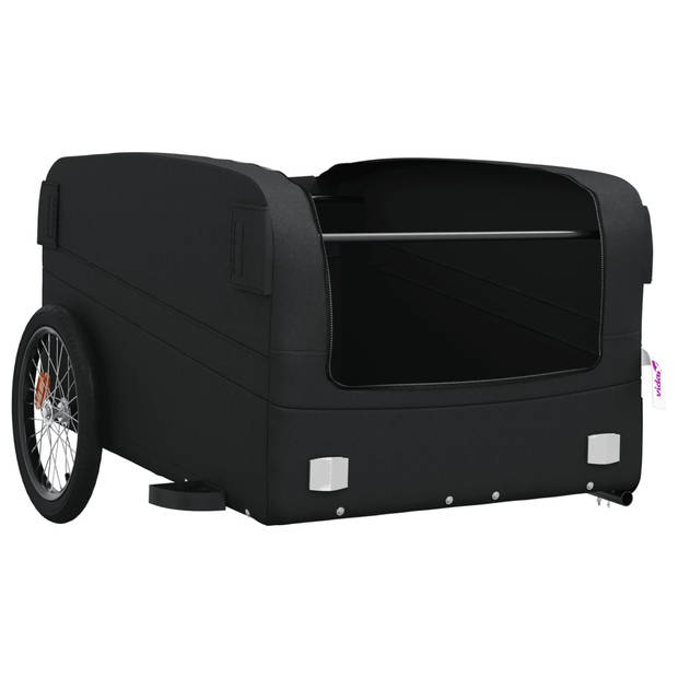 vidaXL Fietstrailer 45 kg ijzer zwart