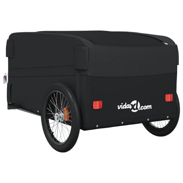 vidaXL Fietstrailer 45 kg ijzer zwart