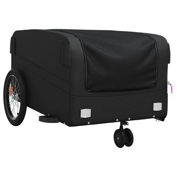 vidaXL Fietstrailer 45 kg ijzer zwart