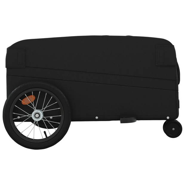 vidaXL Fietstrailer 45 kg ijzer zwart