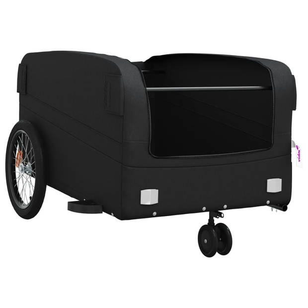 vidaXL Fietstrailer 45 kg ijzer zwart