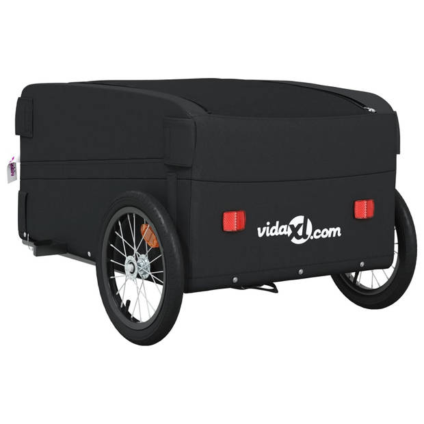 vidaXL Fietstrailer 45 kg ijzer zwart