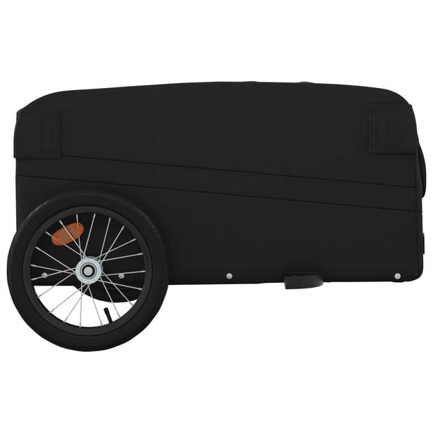 vidaXL Fietstrailer 45 kg ijzer zwart