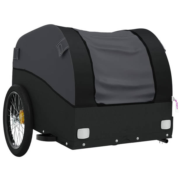 vidaXL Fietstrailer 30 kg ijzer zwart