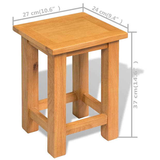 vidaXL Bijzettafels 2 st 27x24x37 cm massief eikenhout