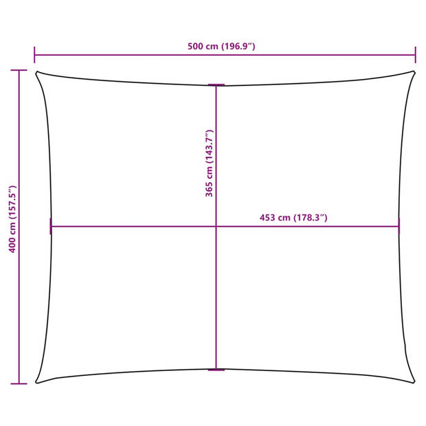 vidaXL Zonnescherm rechthoekig 4x5 m oxford stof crèmekleurig