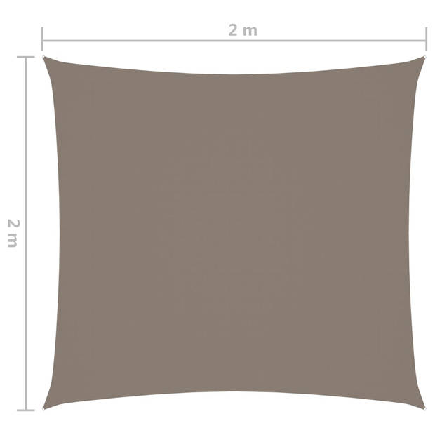 vidaXL Zonnescherm vierkant 2x2 m oxford stof taupe